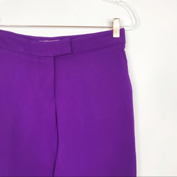 Stella McCartney Size 38 US 0 Slim Cropped Trousers Bright Purple Cuffed Bottom - Picture 4 of 13